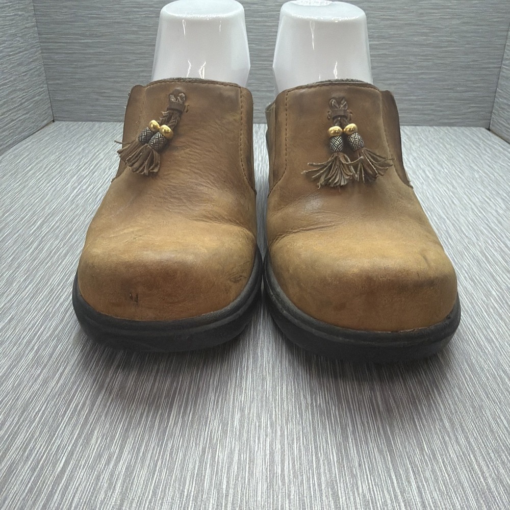 Ariat Leather Mule Clogs Womens‎ 8B Brown Tassel Slip On Comfort Shoes Western